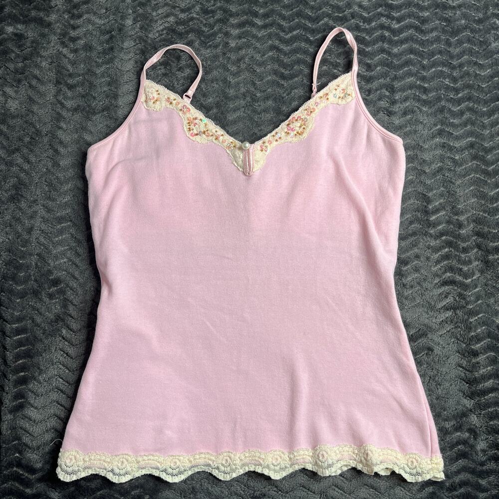 Vintage Energie Lace Tank Top L Pink lace
